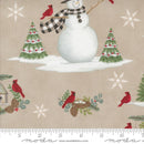 Moda Winter Friends Snowman And Cardinal Fog Fabric