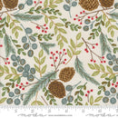Moda Winter Friends Woodland Greenery Snowy White Fabric