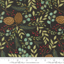 Moda Winter Friends Woodland Greenery Charcoal Black Fabric