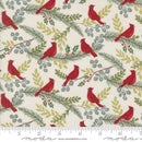 Moda Winter Friends Cardinals In The Tree Snowy White Fabric