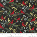 Moda Winter Friends Cardinals In The Tree Charcoal Black Fabric