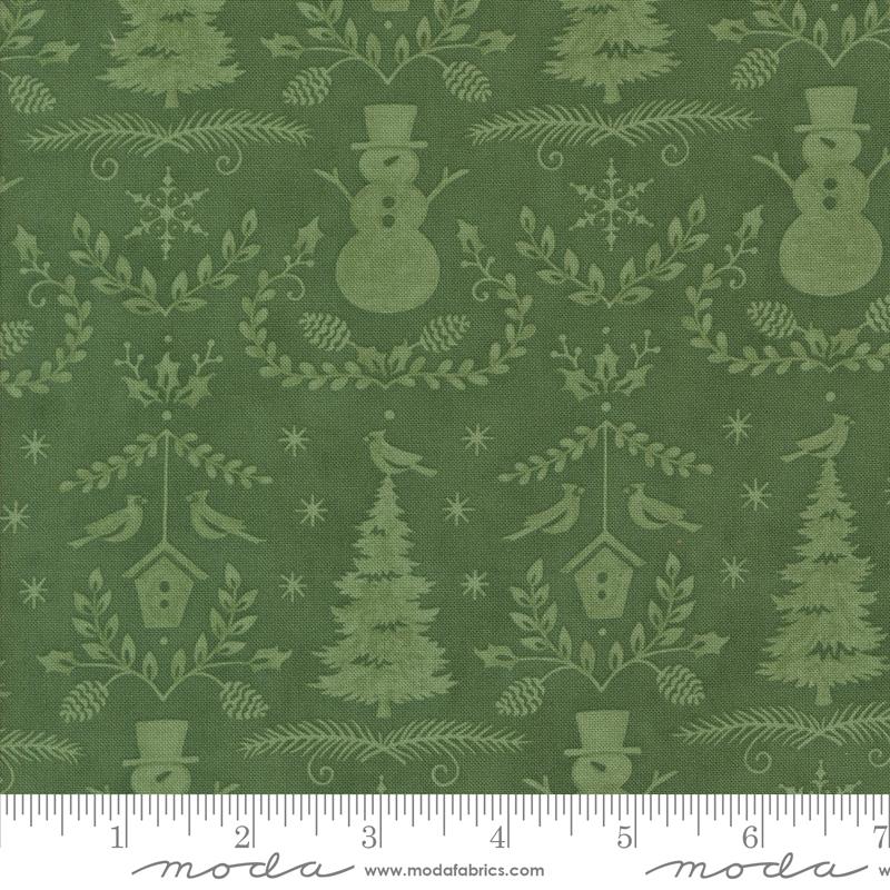 Moda Winter Friends Winter Damask Spruce Fabric