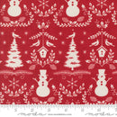 Moda Winter Friends Winter Damask Berry Red Fabric