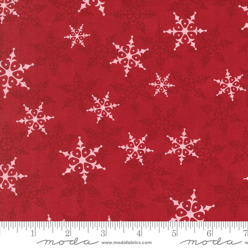 Moda Winter Friends Falling Snow Berry Red Fabric