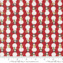 Moda Winter Friends Snowman Stripe Berry Red Fabric