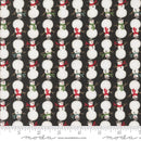 Moda Winter Friends Snowman Stripe Berry Charcoal Black Fabric