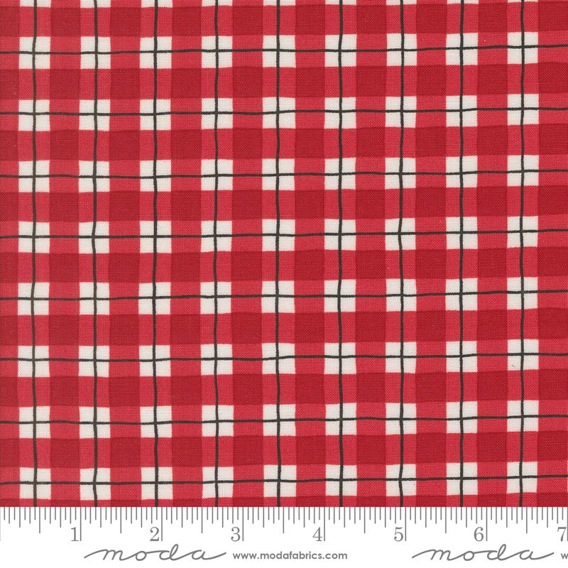Moda Winter Friends Winter Plaid Berry Red Fabric