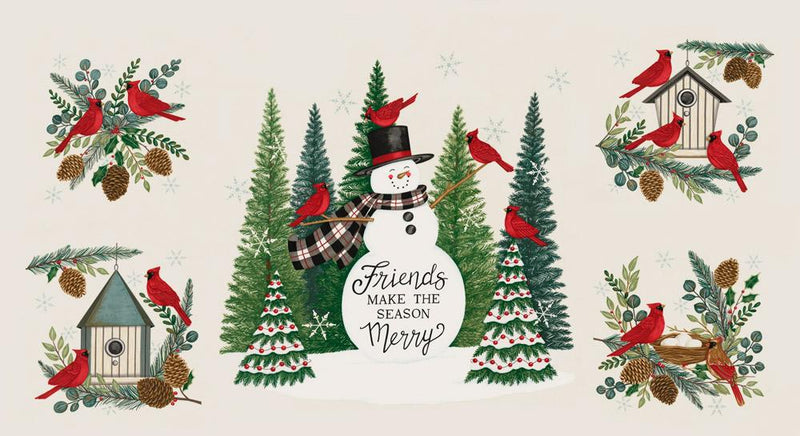 Moda Winter Friends Snowy White Panel