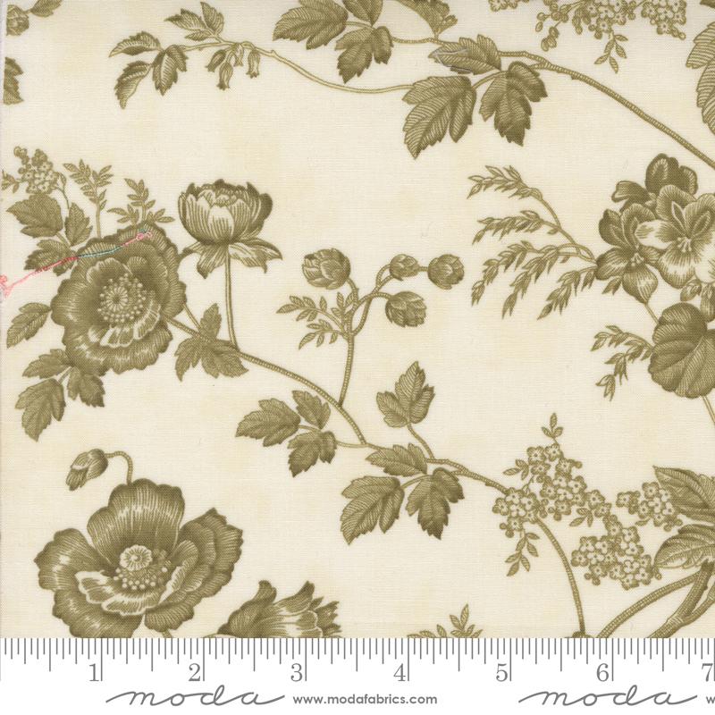 Moda 3 Sisters Meadow Greens Floral Porcelain Rosemary Fabric