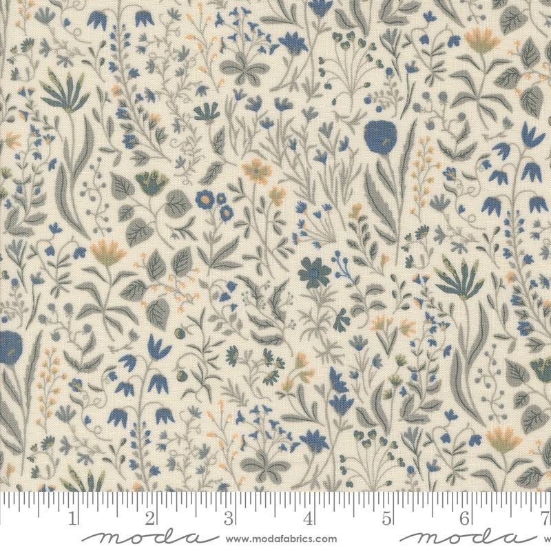 Moda Rainier Mountain Meadow Eggshell Pewter Fabric