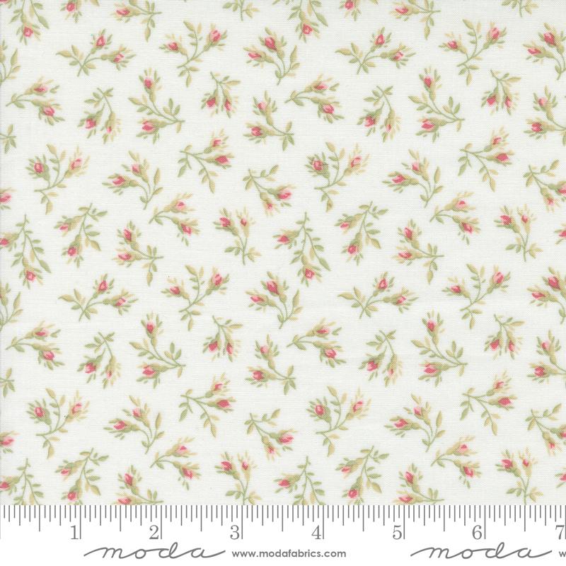 Moda Muse Rosebud Florals Porcelain Fabric