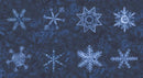 Moda Winter Chill Snowflake Midnight Shibori Panel