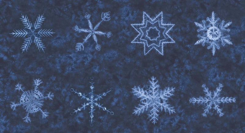 Moda Winter Chill Snowflake Midnight Shibori Panel