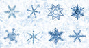 Moda Winter Chill Snowflake Shibori Frost Panel