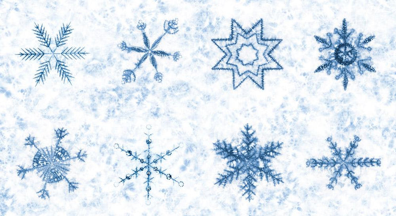 Moda Winter Chill Snowflake Shibori Frost Panel