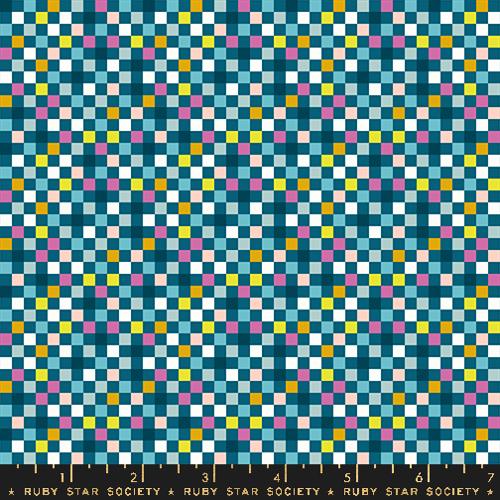 Ruby Star Society Washi Plus Checkmate Checks Teal Fabric