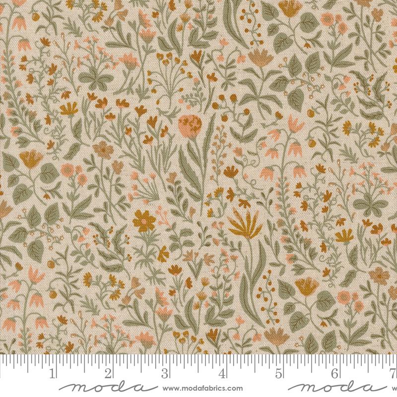 Moda Rainier Mountain Meadow Eggshell Mochi Linen Fabric