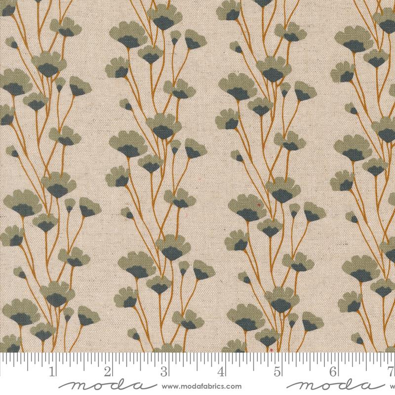 Moda Rainier Flower Chain Eggshell Mochi Linen Fabric