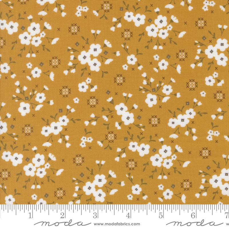 Moda Sun Drenched Stitched Lullaby Golden Fabric