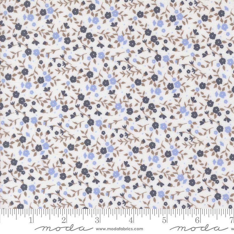 Moda Sun Drenched Tiny Floral Toss Cloud Indigo Fabric