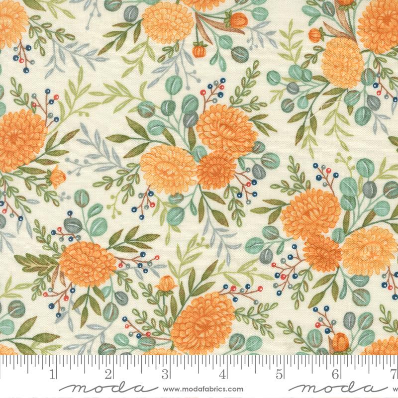 Moda I Love Fall Most Fall Florals Warm White Fabric