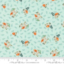 Moda I Love Fall Most Mushrooms Aqua Fabric