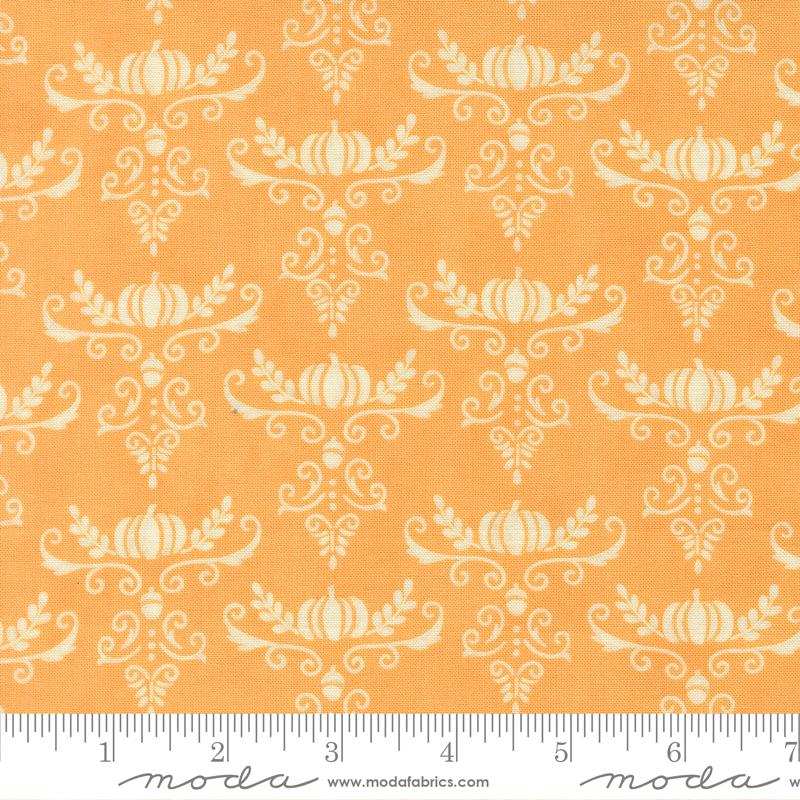 Moda I Love Fall Most Pumpkin And Vine Damask Lt Pumpkin Fabric