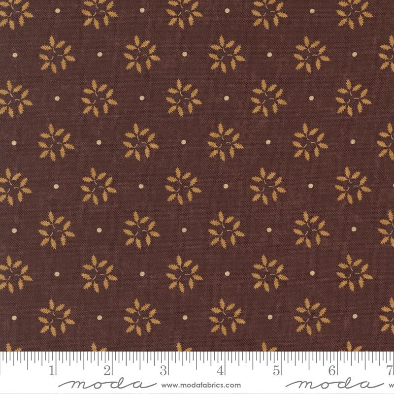 Moda Wheatland Leaf Trio Mulberry Fabric