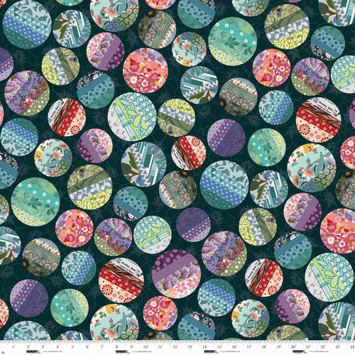 Studio E Neighborhood Association Big Dots Dark Teal Fabric