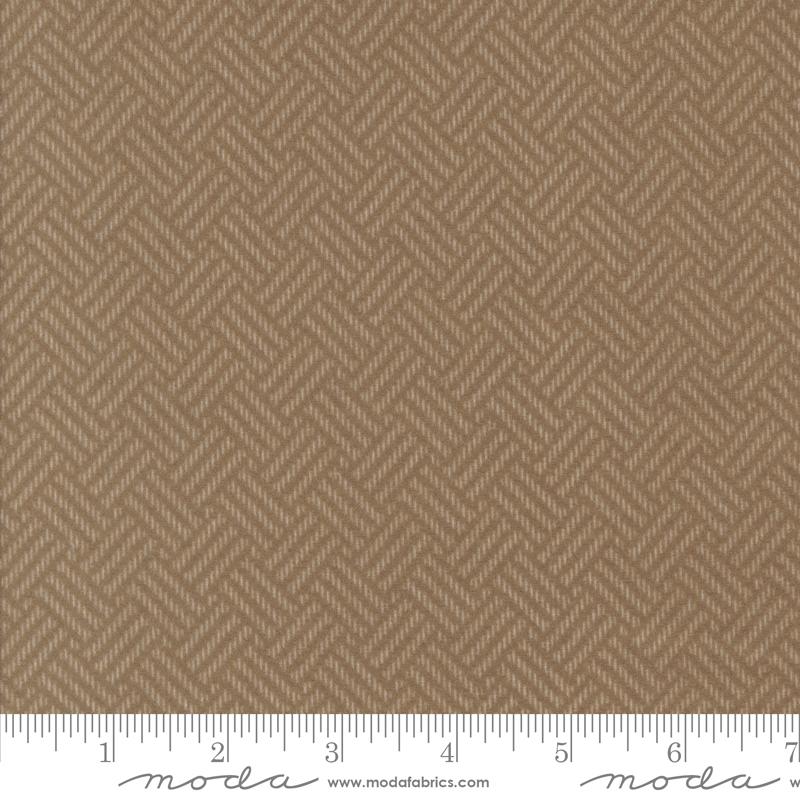 Moda Prairie Gathering Basket Weave Teak Flannel Fabric