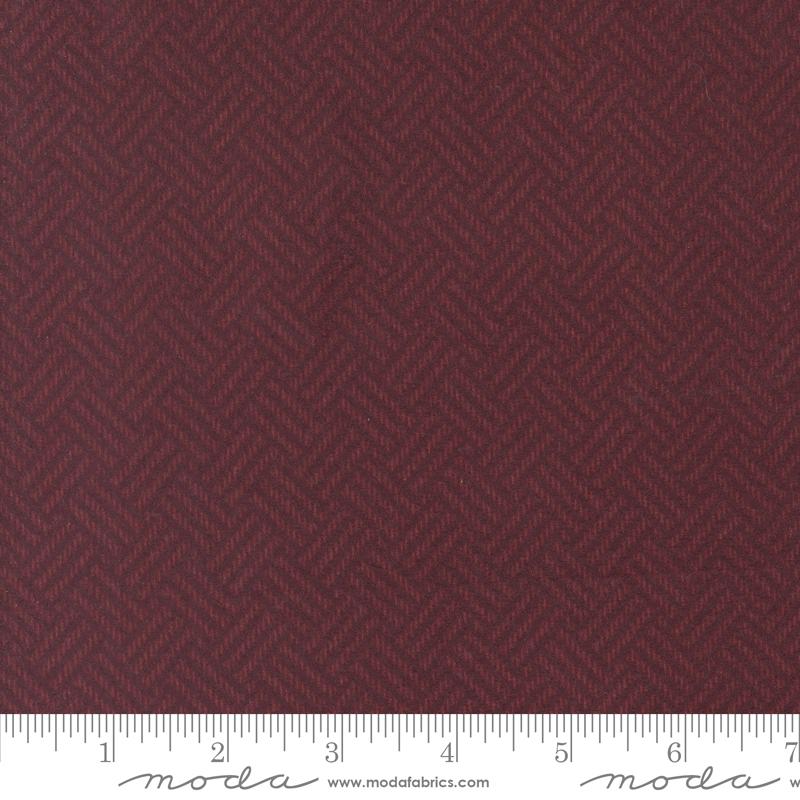 Moda Prairie Gathering Basket Weave Merlot Flannel Fabric