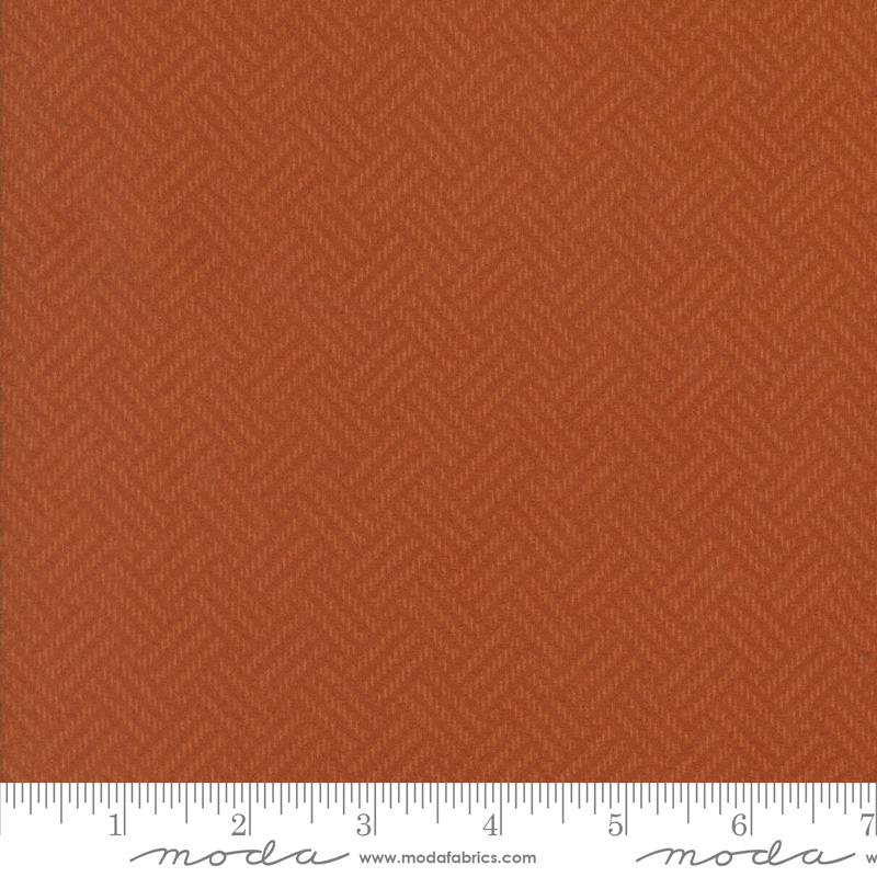 Moda Prairie Gathering Basket Weave Rust Flannel Fabric