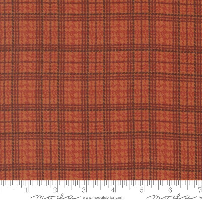 Moda Prairie Gathering Mini Plaid Rust Flannel Fabric