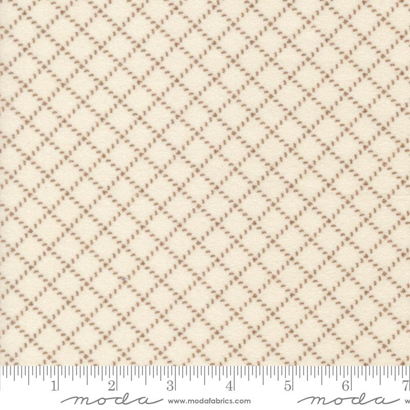 Moda Prairie Gathering Stitched Grid Porcelain Flannel Fabric