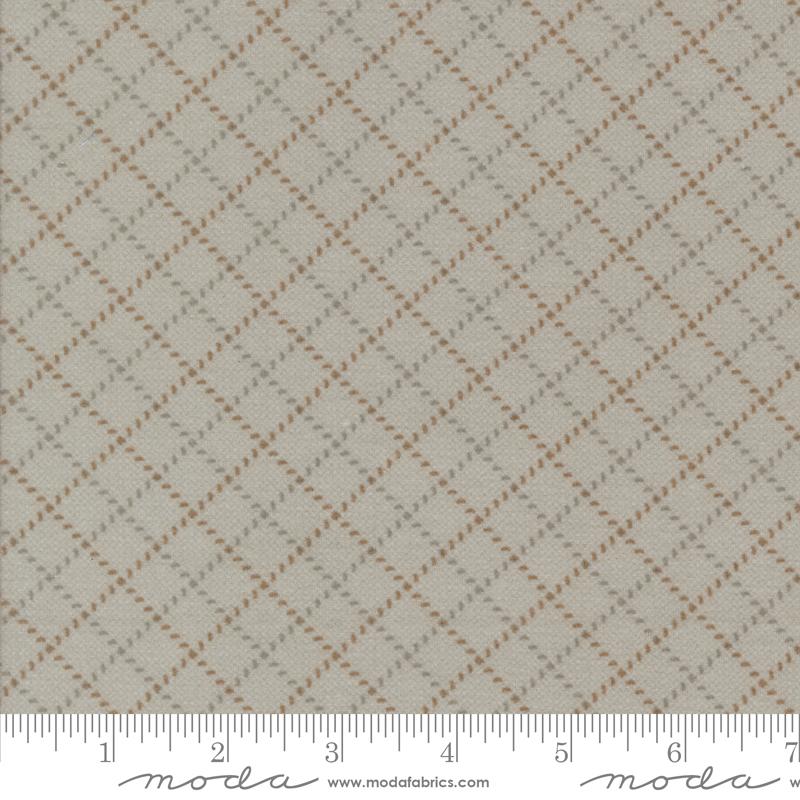 Moda Prairie Gathering Stitched Grid Feather Flannel Fabric