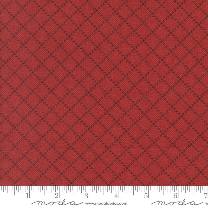 Moda Prairie Gathering Stitched Grid Brick Flannel Fabric