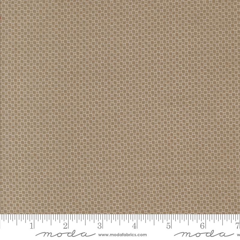 Moda Prairie Gathering Box Print Teak Flannel Fabric