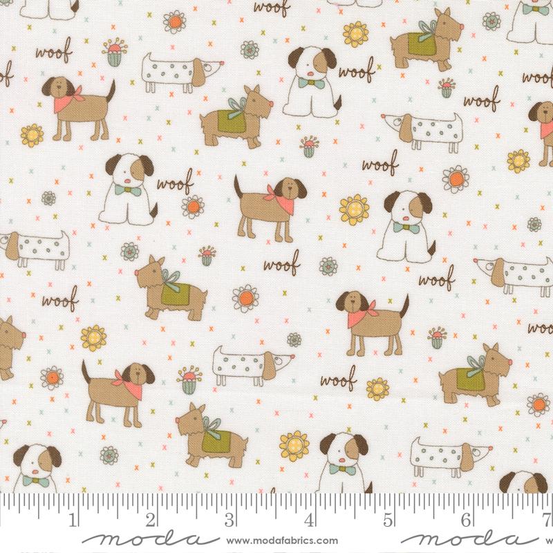 Moda Lucky Puppy Parade Cloud Fabric