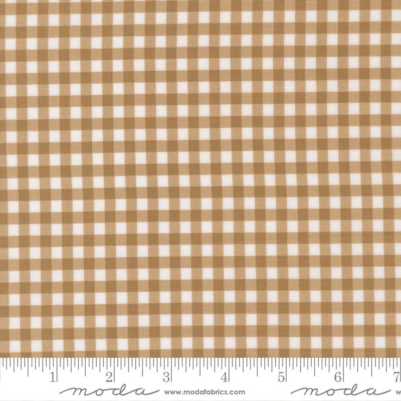 Moda Lucky Gingham Beige Fabric