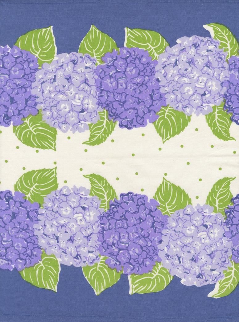 Moda Tea Toweling Classic Retro Hydrangea Fabric