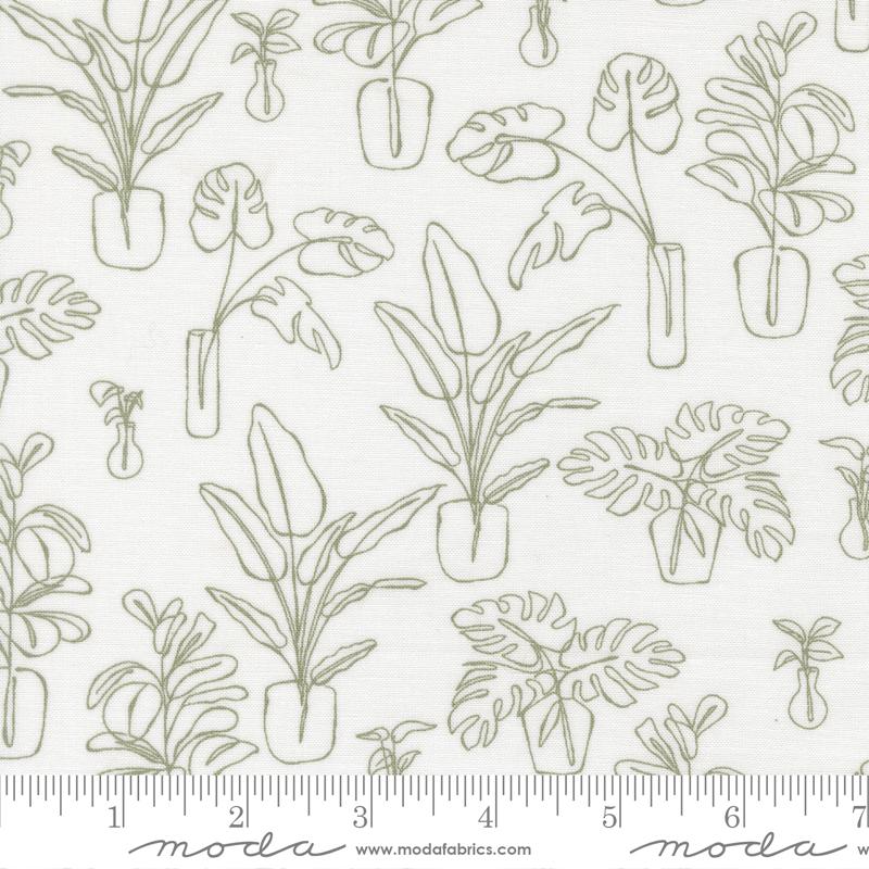 Moda Potted Indoor Jungle Cream Fabric