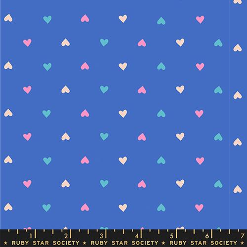 Ruby Star Society Best Day Ever Novelty Hearts Lapis Fabric