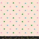 Ruby Star Society Best Day Ever Novelty Hearts Peach Cream Fabric