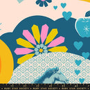 Ruby Star Society Best Day Ever Kitsch Retro Vintage Teal Fabric