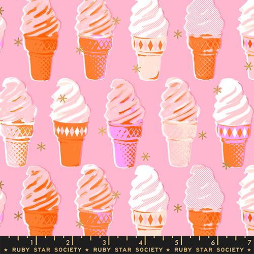 Ruby Star Society Best Day Ever Ice Cream Posy Metallic Fabric