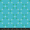 Ruby Star Society Best Day Ever Diamond Flowers Dark Turquoise Fabric
