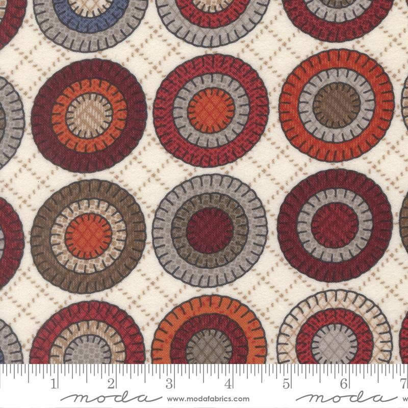 Moda Prairie Gathering Penny Cheater Porcelain Flannel Fabric