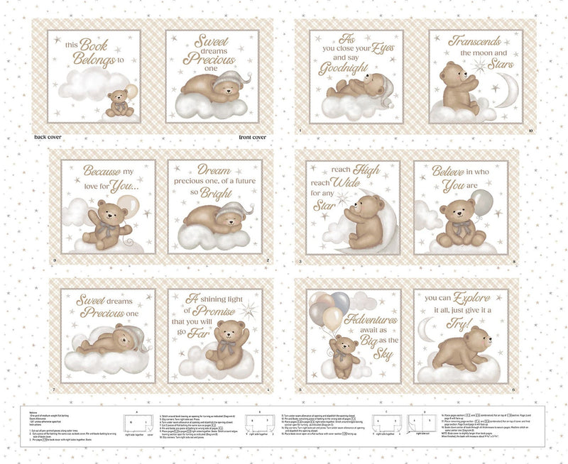 Studio E Sleepy Teddy Book Panel