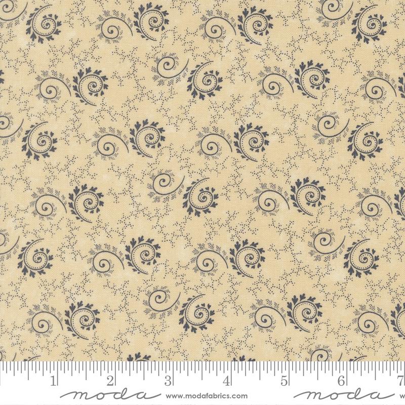 Moda Bluebirds Nest Swirls Twirls Tan Fabric