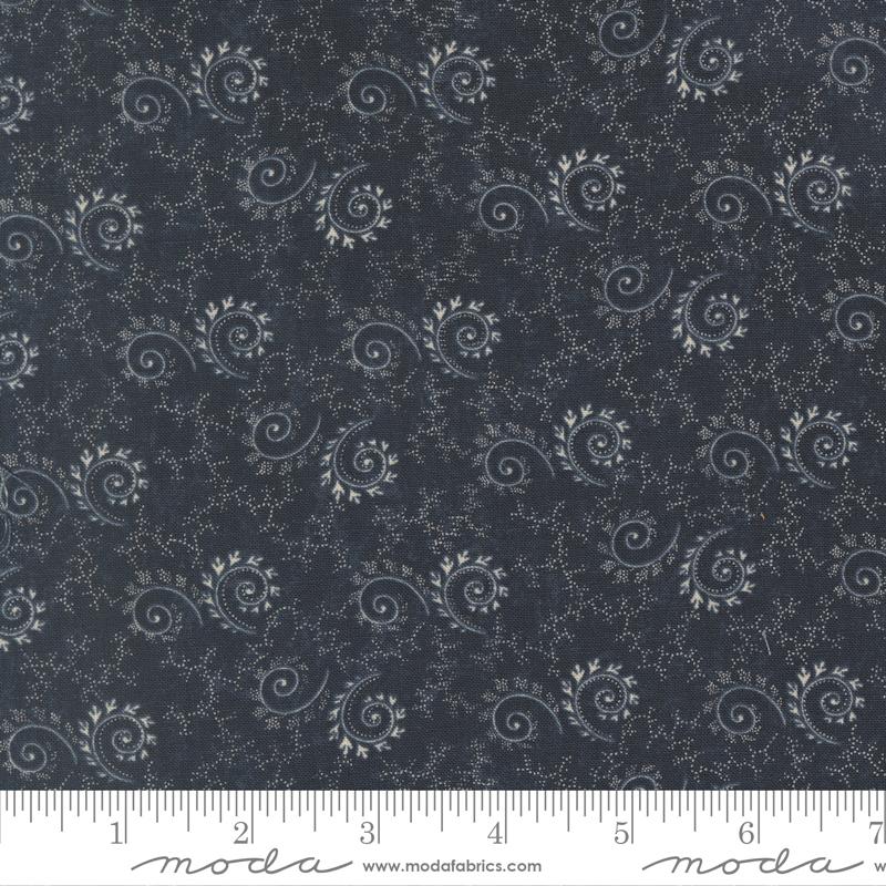 Moda Bluebirds Nest Swirls Twirls Blue Fabric